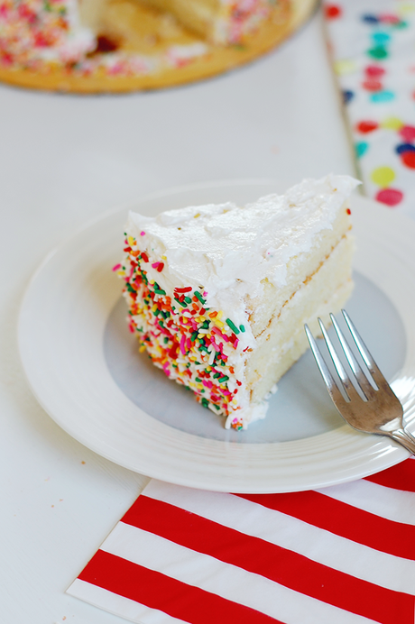 Vanilla Buttercream Sprinkled Cake