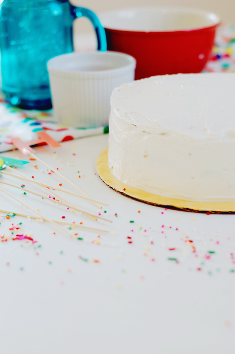 Vanilla Buttercream Sprinkled Cake