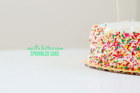 Vanilla Buttercream Sprinkled Cake