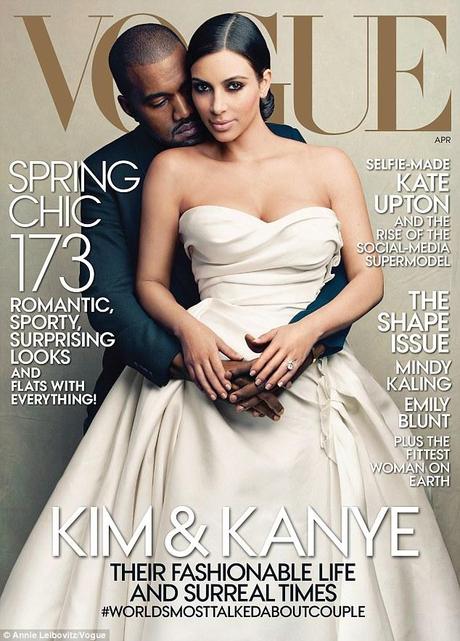 Anna Wintour Kim Kardashian Kanye West front cover of U.S. Vogue April 2014 issue edition