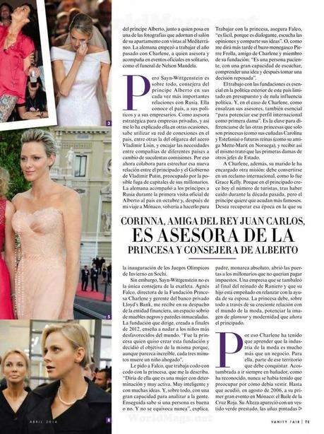 Charlene Wittstock For Vanity Fair Magazine, Spain, April 2014