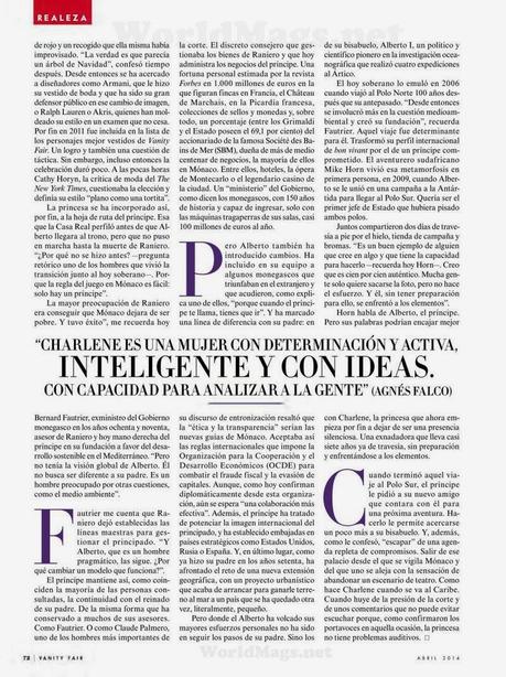 Charlene Wittstock For Vanity Fair Magazine, Spain, April 2014