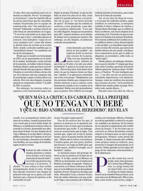 Charlene Wittstock For Vanity Fair Magazine, Spain, April 2014