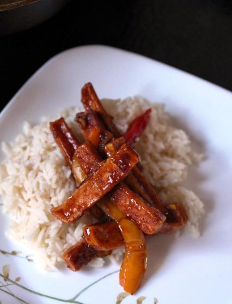 Tofu with Pomegranate Molasses and Chili