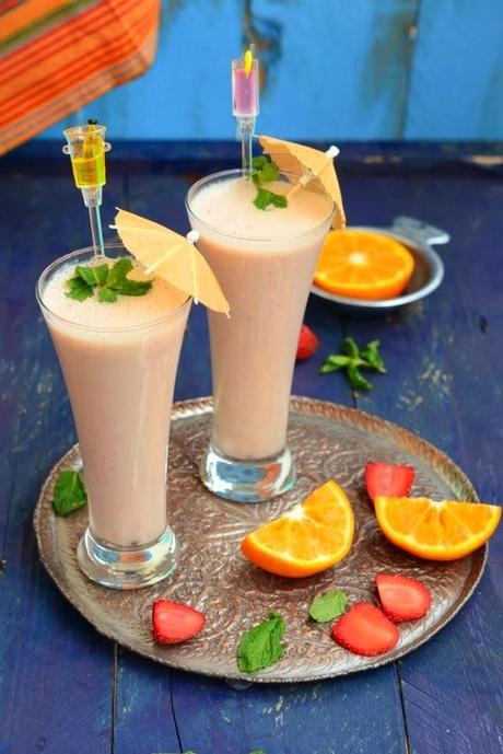 Banana, Strawberry and Orange Shake