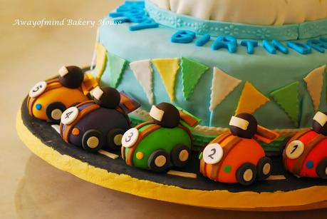 Fondant Race Cars Cake