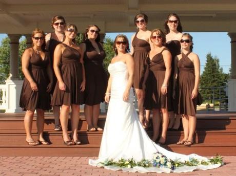 Brown western bridesmaid dresses