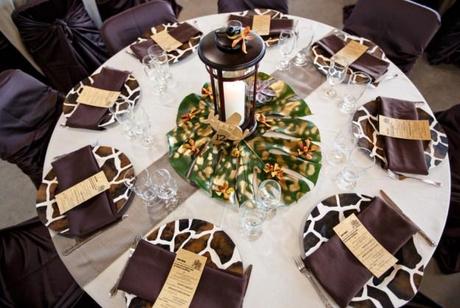 Brown table setting