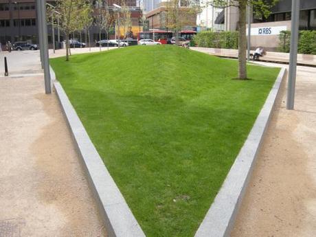 Braham Street Park, Aldgate - Sculpted Grass Mounds with Trees