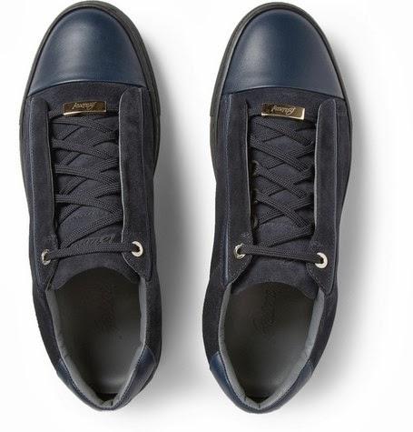 Low-Top, High-Brow:  Brioni Slam Suede and Leather Sneakers