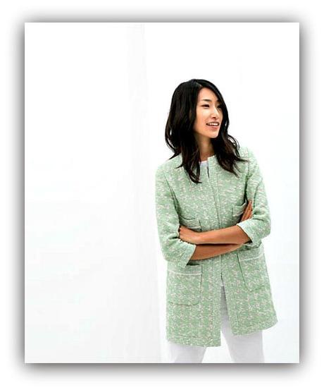 Zara Pale Green Jacquard coat 89.99