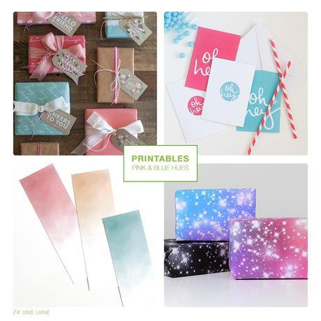 printables // pink and blue hues