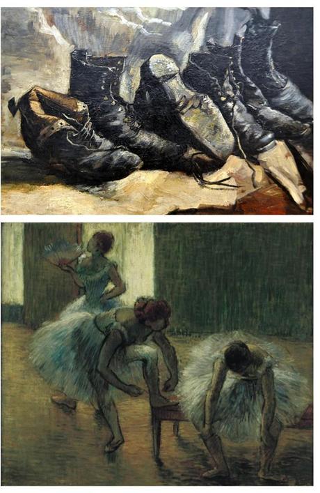 Degas Van Gogh art painting of shoes