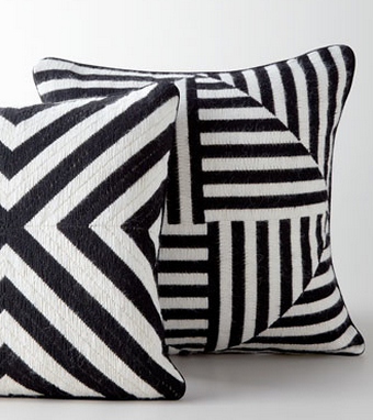 black and white throw pillows