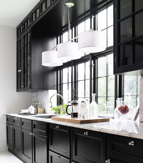 black and white kitchen