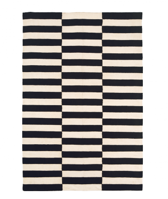 black and white graphic rug