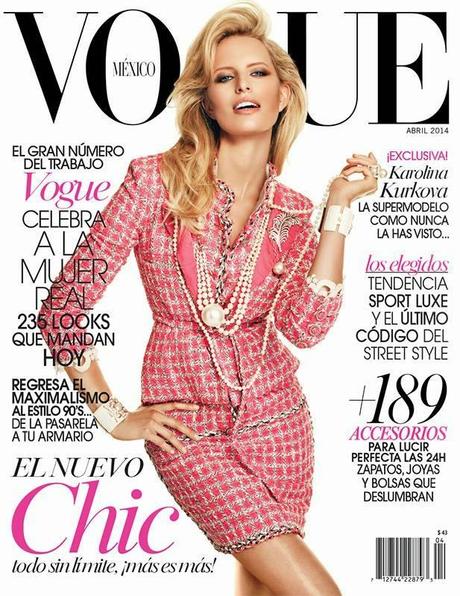 Karolina Kurkova in Chanel for Vogue Mexico April 2014 Cover