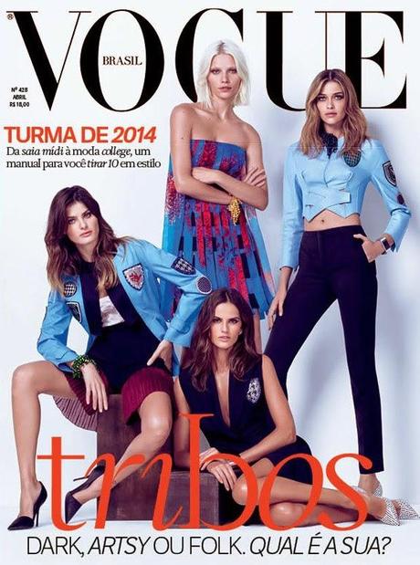 Aline Weber, Ana Beatriz Barros, Isabelli Fontana, & Izabel Goulart by Jacques Dequeker for Vogue Magazine, Brazil, April 2014