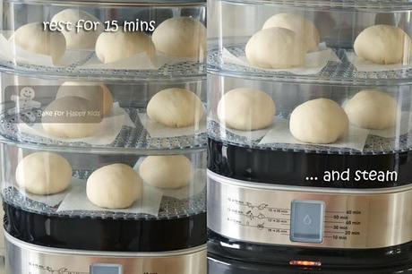 Lai Wong Bao / Egg Custard Steamed Buns (with fat-reduced filling)