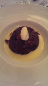Christmas Pudding with rum custard and brandy butter