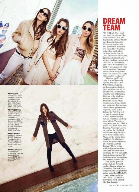 Alana Haim, Danielle Haim, Este Haim For Marie Claire Magazine, US, April 2014