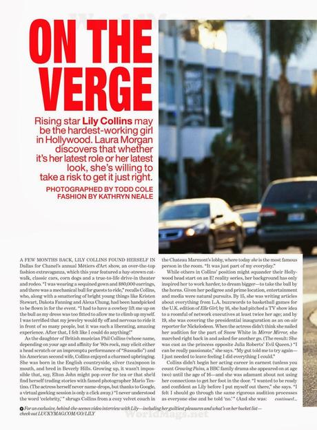 Lily Collins by Actress For Lucky Magazine, US, April 2014