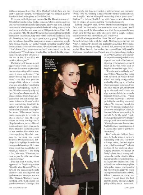 Lily Collins by Actress For Lucky Magazine, US, April 2014