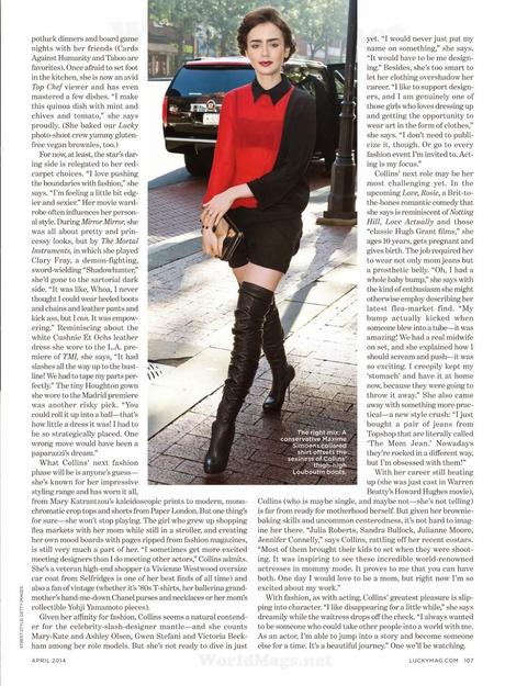 Lily Collins by Actress For Lucky Magazine, US, April 2014