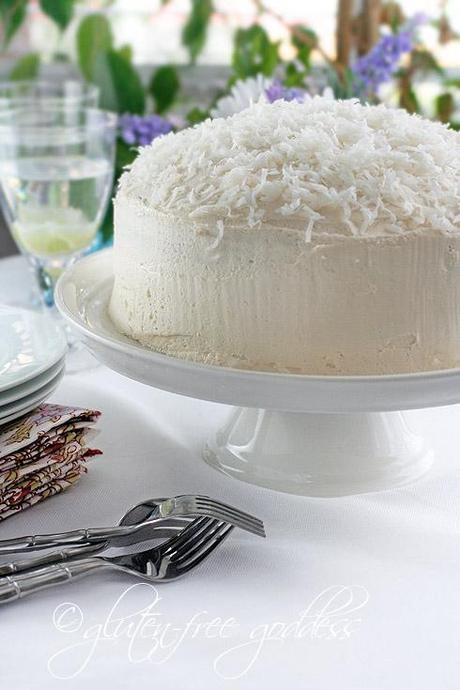 Gluten free dairy free coconut layer cake