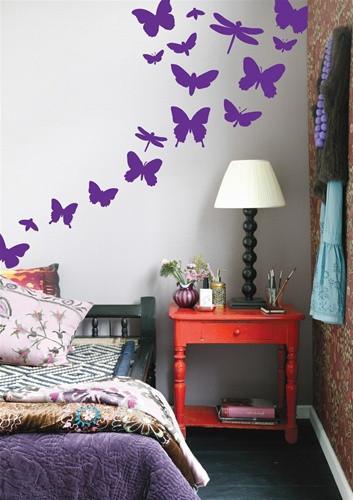 Butterflies Wallsticker in Violet design by Ferm Living