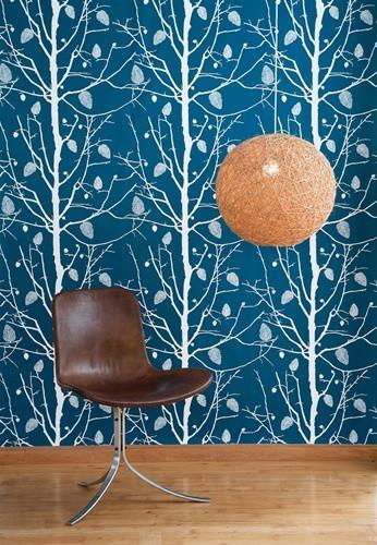 Family Tree Wallpaper in Petrol design by Ferm Living