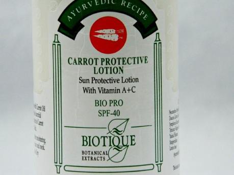 Biotique Carrot Protective Lotion with Vitamin A+C SPF 40 Review