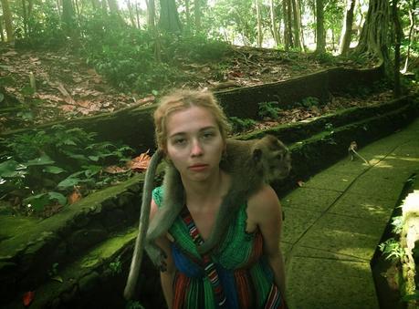 Making friends at Monkey Forest in Ubud