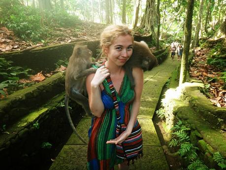 Making friends at Monkey Forest in Ubud