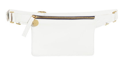 white leather belt bag