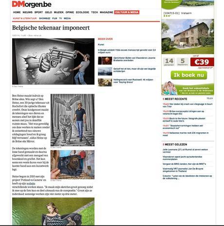 Ben Heine Art - News Article in De Morgen - Belgium (January 2014)