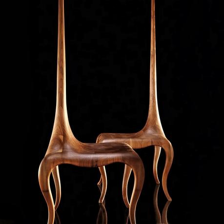 Lady Sting Chair Solid American Walnut Finish by Paco Camús