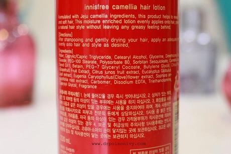 Innisfree Camelia Hair Lotion Review