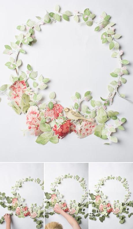 Wallpaper floral wreath