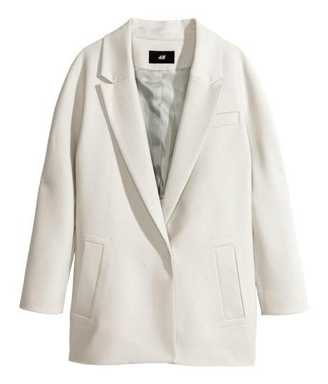 H&M Single Breasted Coat Ivory