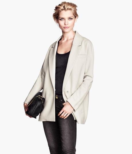 H&M Single Breasted Coat Ivory