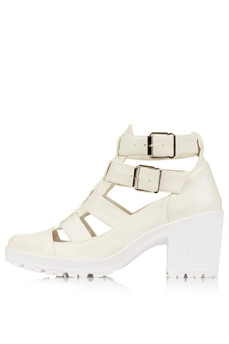 Topshop MEGA White Cut Out Boots