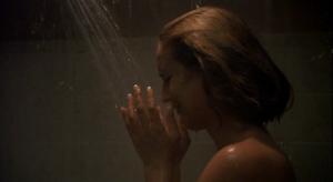 Kari Keegan's character crying in the shower