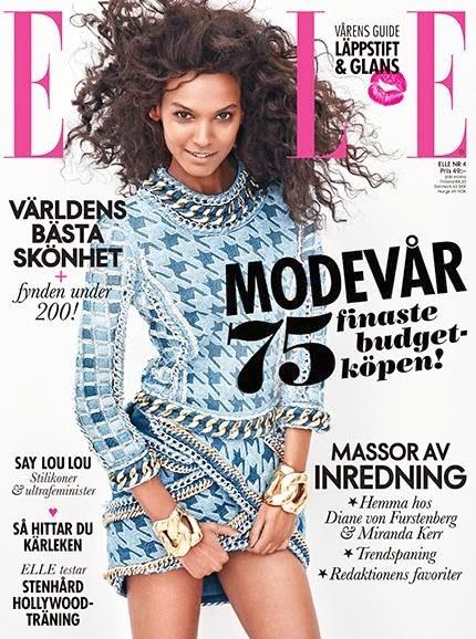 Model Liya Kebede by Andreas Sjodin for Elle Magazine, Sweden, April 2014