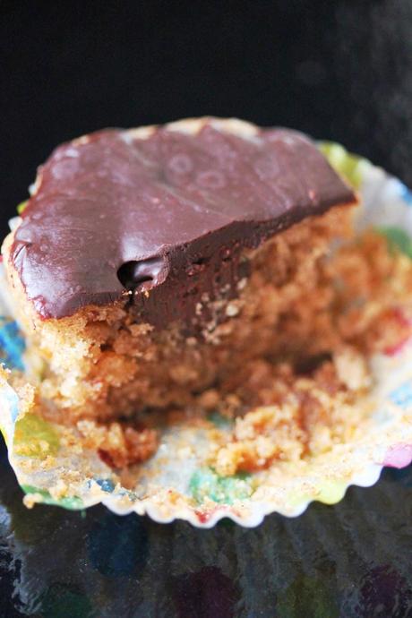 Vegan Hazelnut Cupcakes with Mocha Hazelnut Mousse Filling and Chocolate Ganache