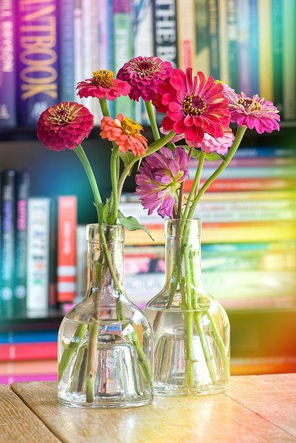 zinnias-and-books