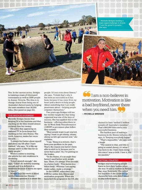 Michelle Bridges For Shape Magazine, Australia, April 2014