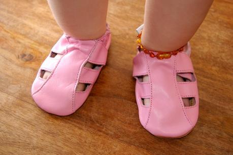 Sienna's Dotty Fish sandals!