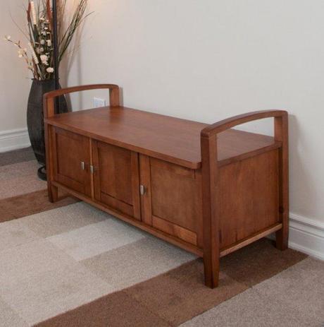 Free Shipping. Warm Shaker Collection Entryway Bench