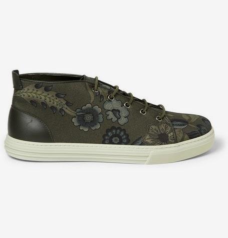 Florals For Spring? Groundbreaking!: Gucci Leather-Trimmed Flower Print Canvas Sneaker